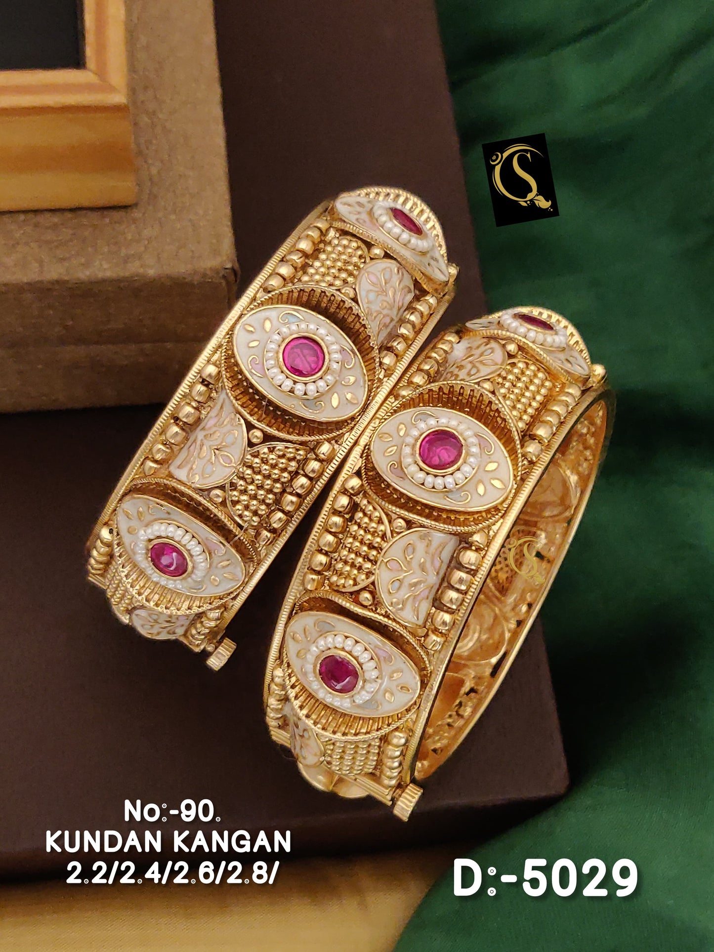 Brass High Gold kada bangles 03