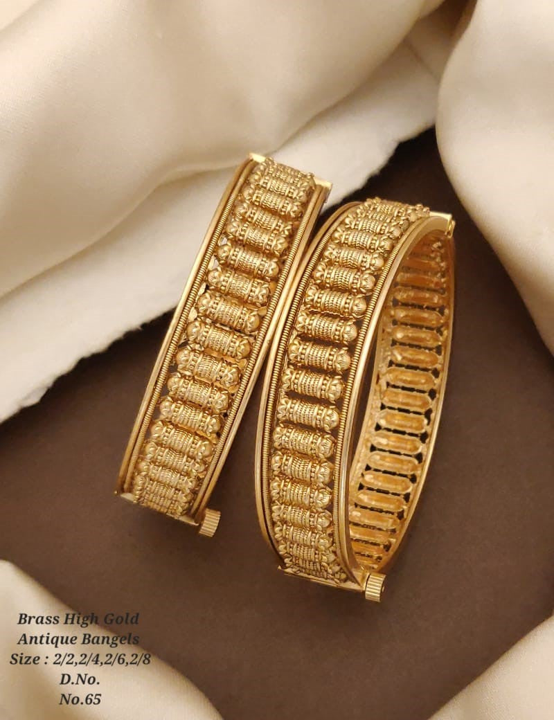 Brass High Gold kada bangles 06