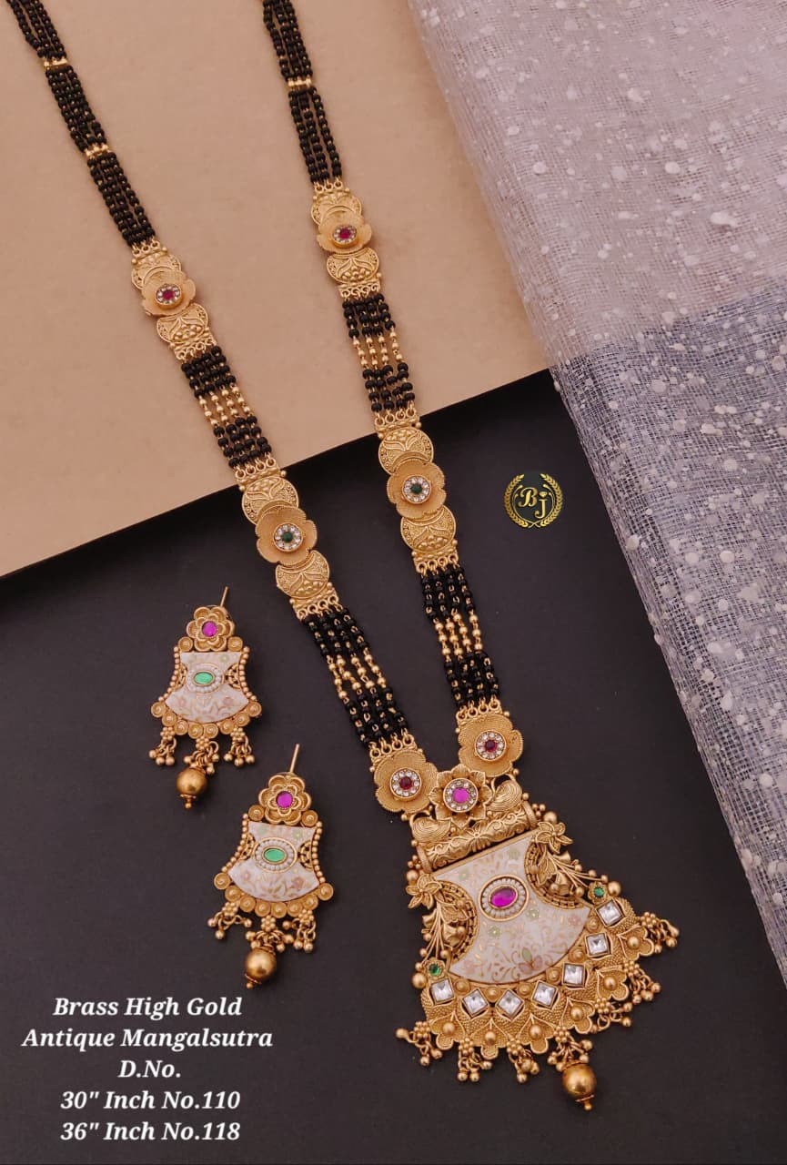 Brass High Gold Rajwadi Mangalsutra