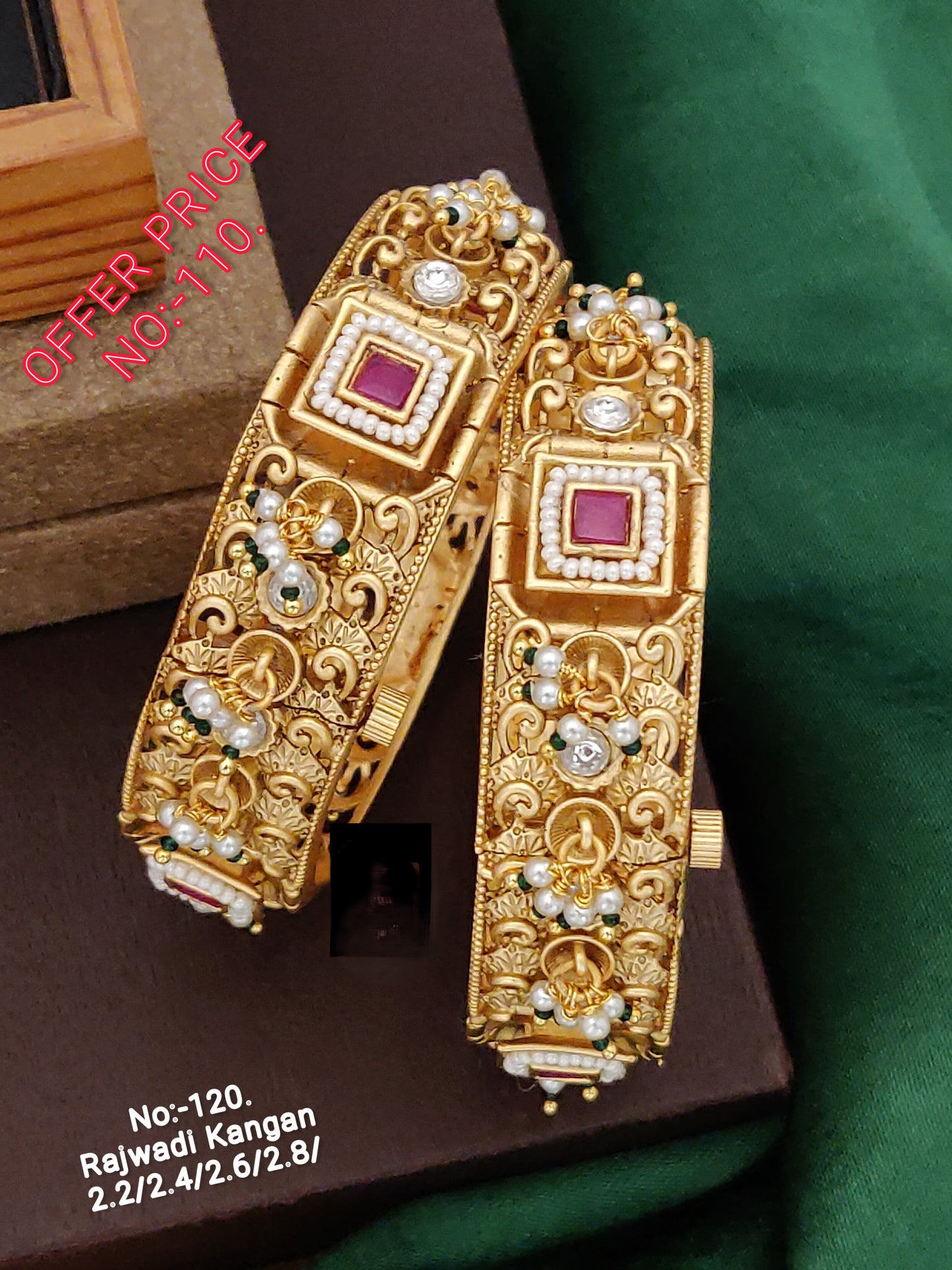 Brass High Gold Antique Bangles