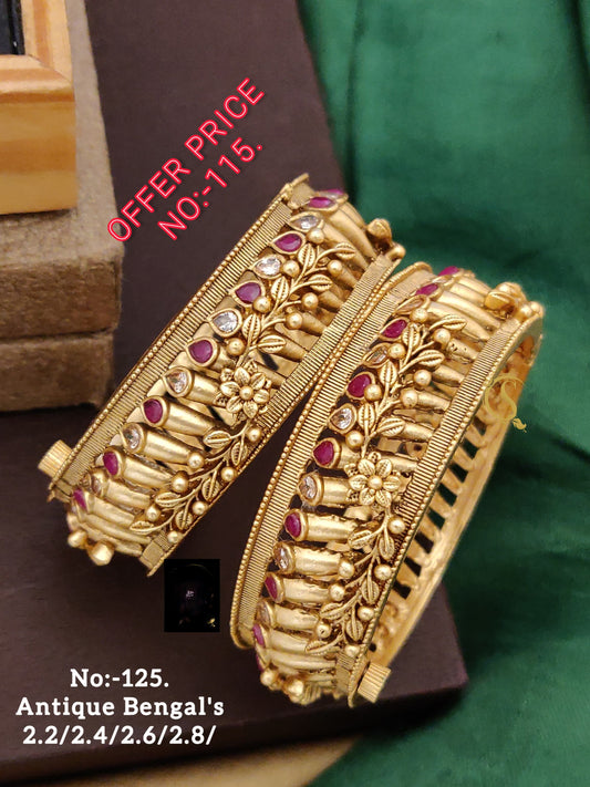 Brass High Gold Antique Bangles