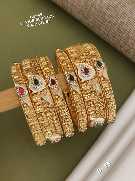 Brass High Gold Antique Bangles d-18