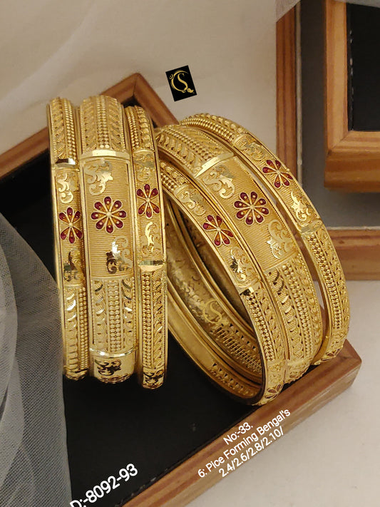 Brass High Gold Antique Bangles 007