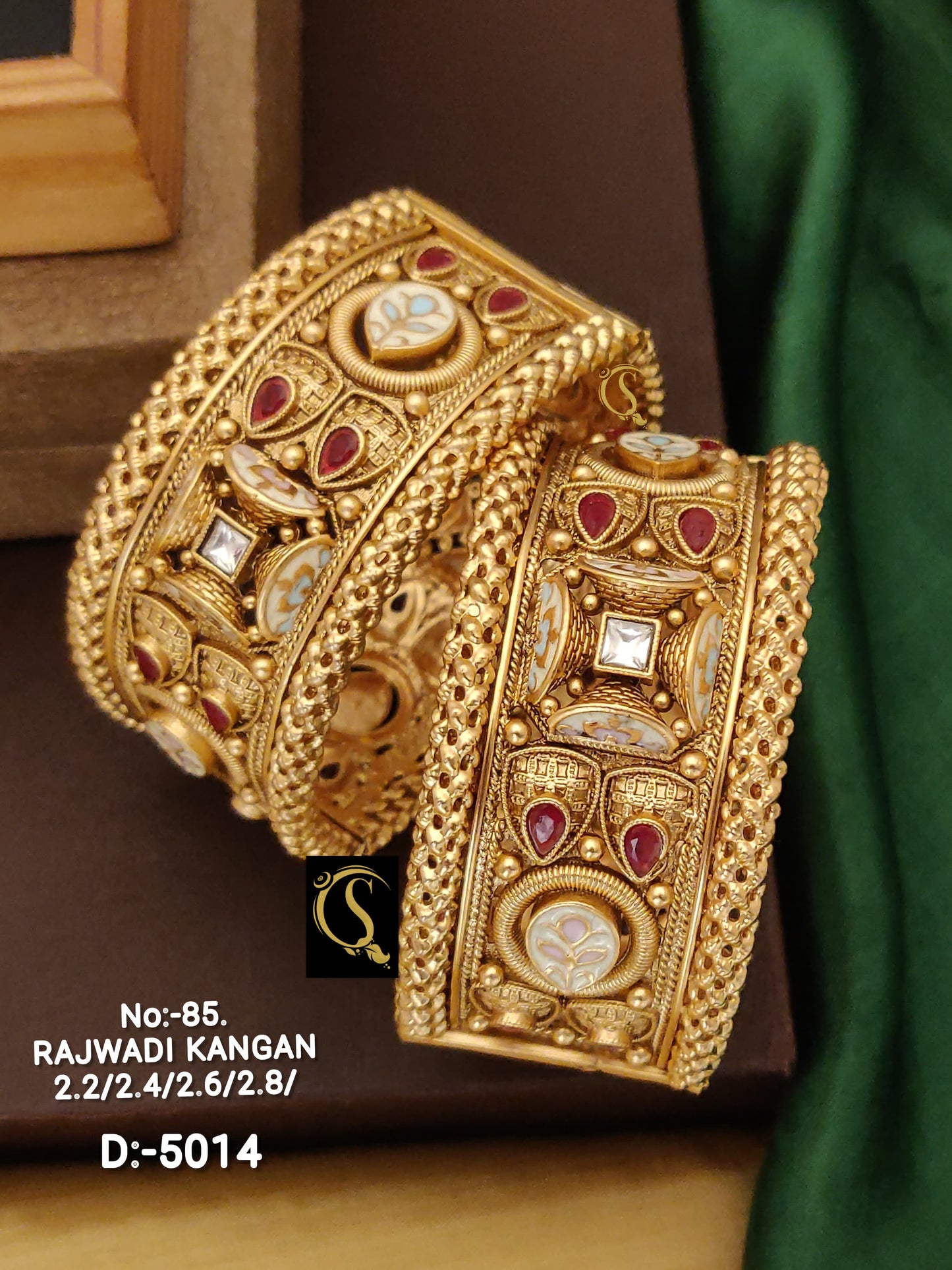 Brass High Gold kada bangles 5014