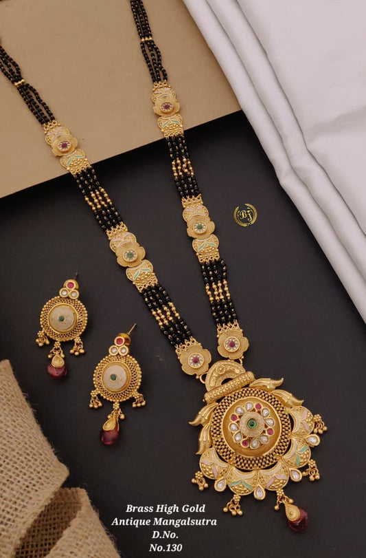 Brass High Gold Rajwadi Mangalsutra