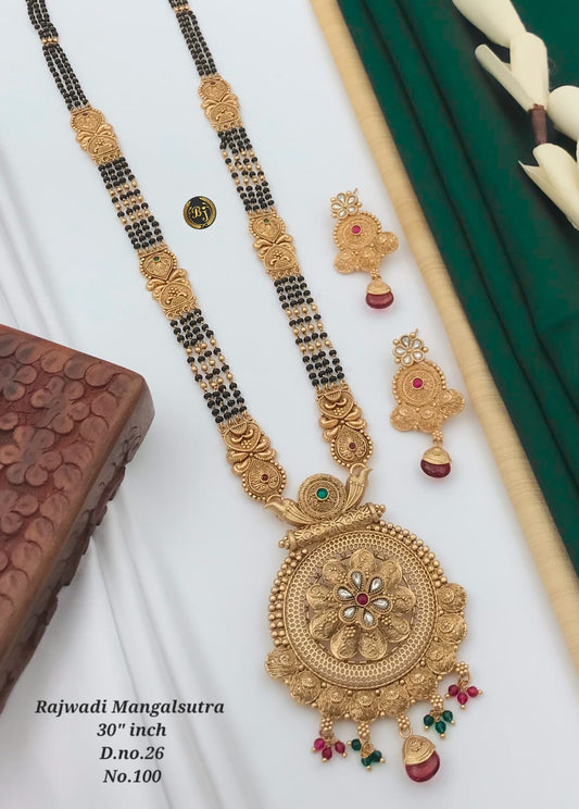 Brass High Gold Rajwadi Mangalsutra