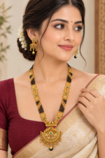 Brass Hight Gold Rajwadi Mangalsutra 79 - Image 3