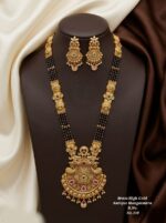 Brass High Gold Rajwadi Mangalsutra with Earrings 073