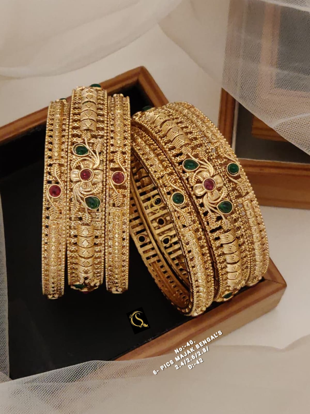 WhatsApp Image 2026-08-19 at 09.38.40 (1) Brass High Gold Antique Bangles 023 - Image 1