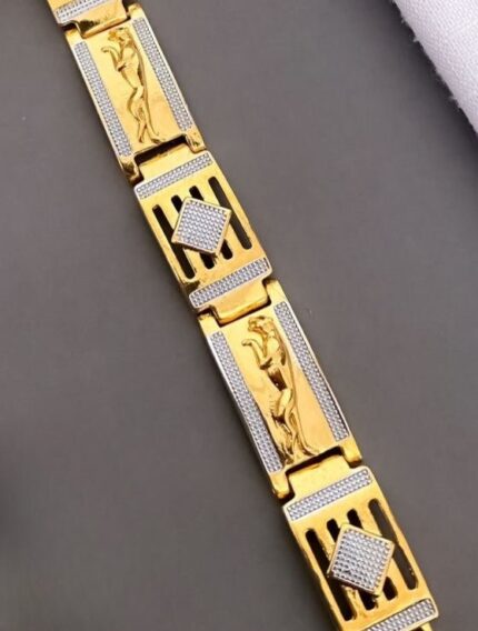 High Quality Gold Plated Bracelet For Men - Queenzart Imitation Jewellery