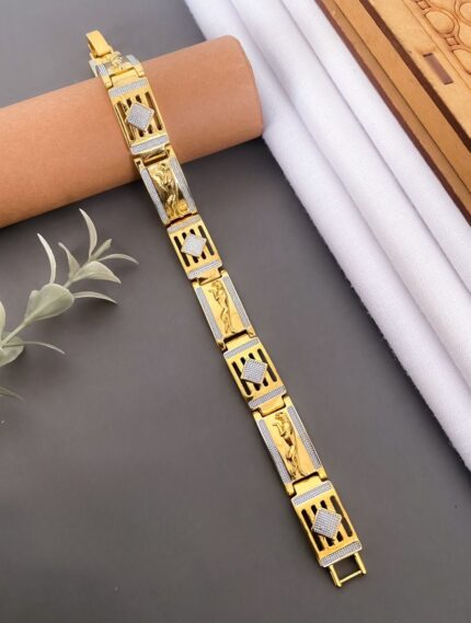 High Quality Gold Plated Bracelet For Men - Queenzart Imitation Jewellery