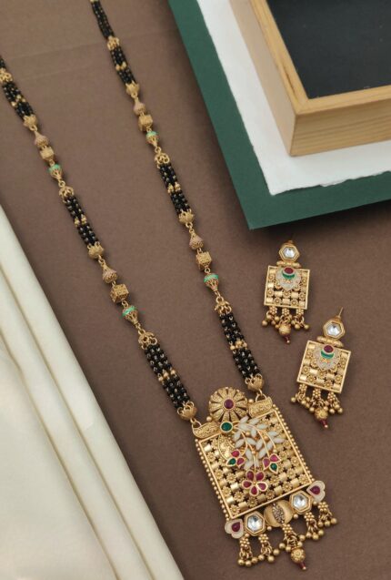 Brass Hight Gold Rajwadi Mangalsutra