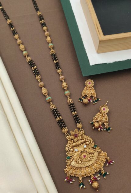 Brass Hight Gold Rajwadi Mangalsutra