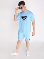 Cotton Men's Nightwear Short - blue