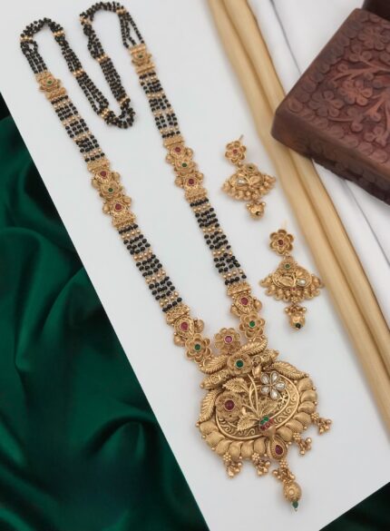 Brass Hight Gold Rajwadi Mangalsutra