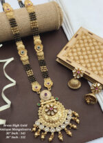 Brass High Gold Rajwadi Mangalsutra with Earrings