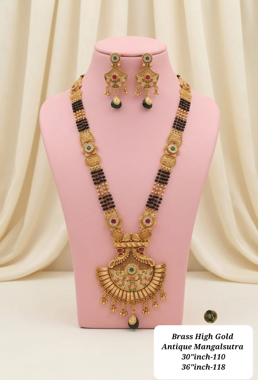 WhatsAppImage2026-03-13at12.00.45 Brass Hight Gold Rajwadi Mangalsutra 78 - Image 1