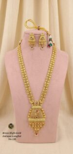 Royal Antique Long Necklace Set with Earrings 04