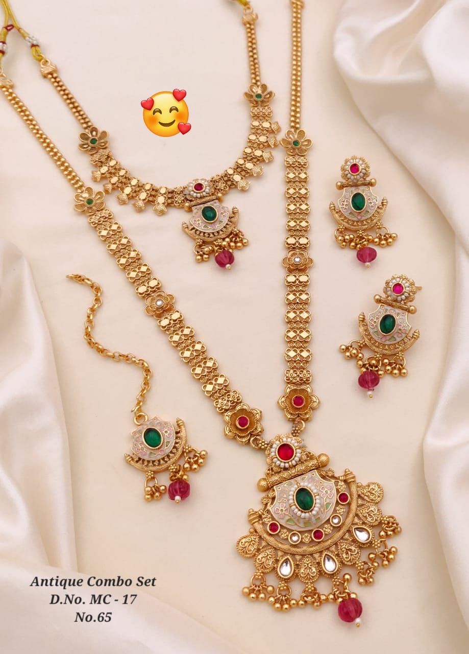 WhatsAppImage2026-04-12at08.33.23 Traditional Antique Brass Gold Combo Jewellery Set 57 - Image 1