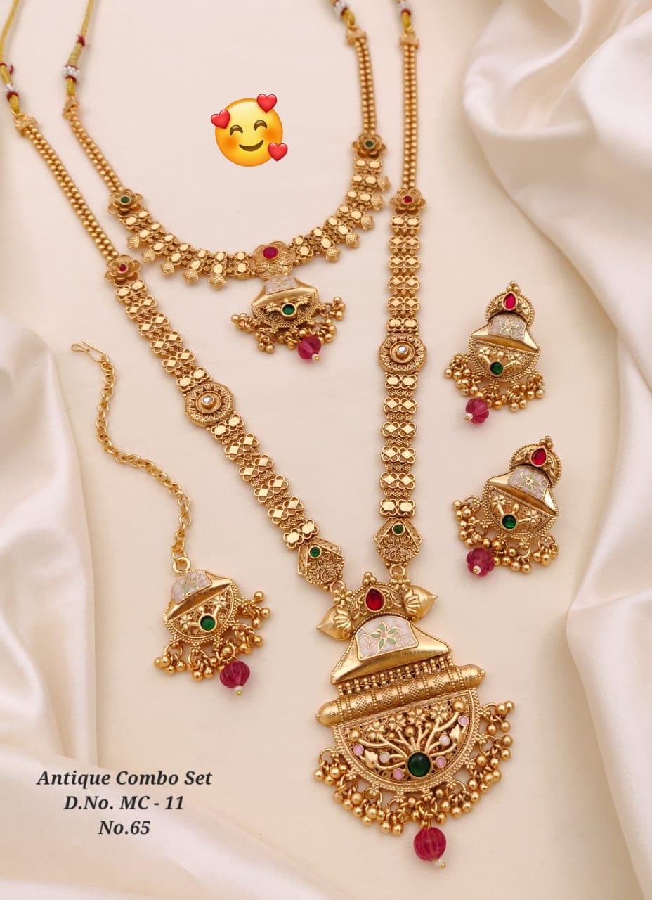 WhatsAppImage2026-04-12at08.33.24 Traditional Antique Brass Gold Combo Jewellery Set 56 - Image 1