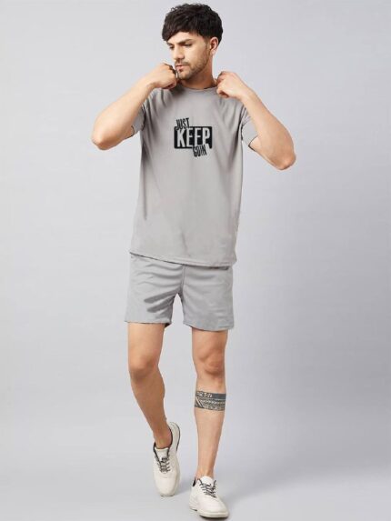 Cotton Men's Nightwear Short - gray