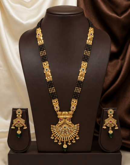 Brass Hight Gold Rajwadi Mangalsutra 0115