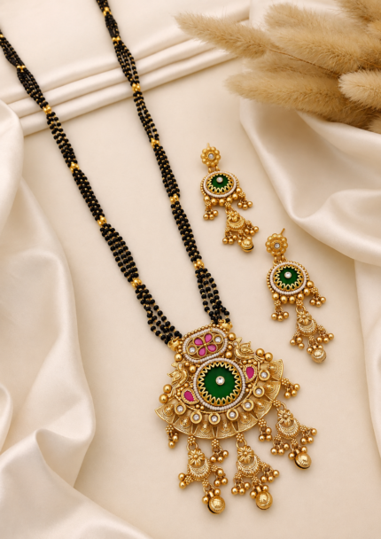Brass Hight Gold Rajwadi Mangalsutra 0113