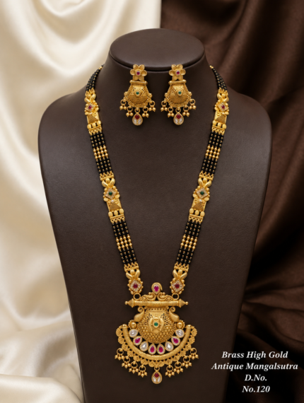 Brass Hight Gold Rajwadi Mangalsutra 0111
