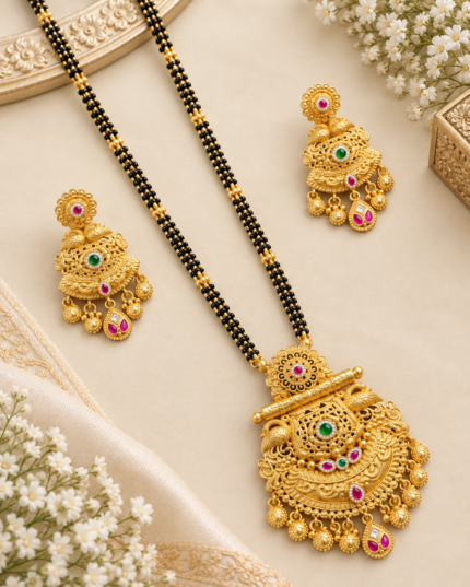 Brass Hight Gold Rajwadi Mangalsutra 0120