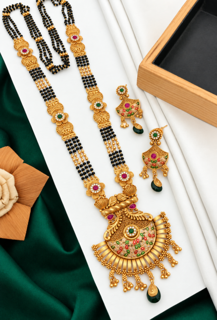 Brass Hight Gold Rajwadi Mangalsutra 0126