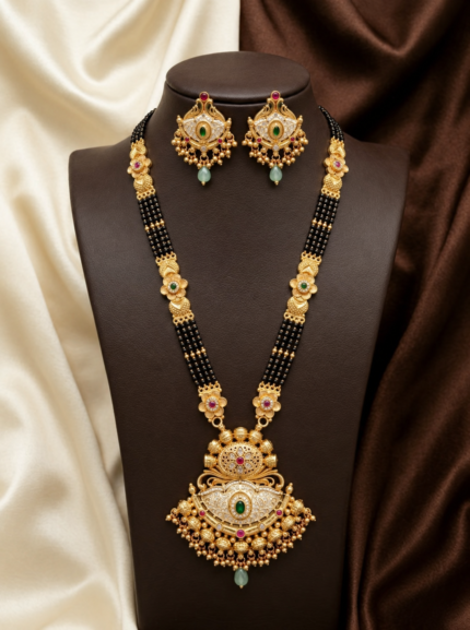 Brass Hight Gold Rajwadi Mangalsutra 0117