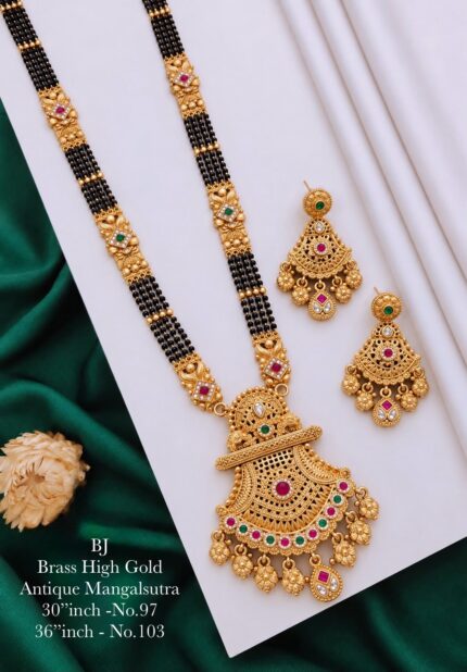Brass Hight Gold Rajwadi Mangalsutra 0123