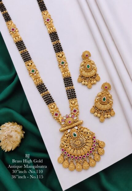 Brass Hight Gold Rajwadi Mangalsutra 0124